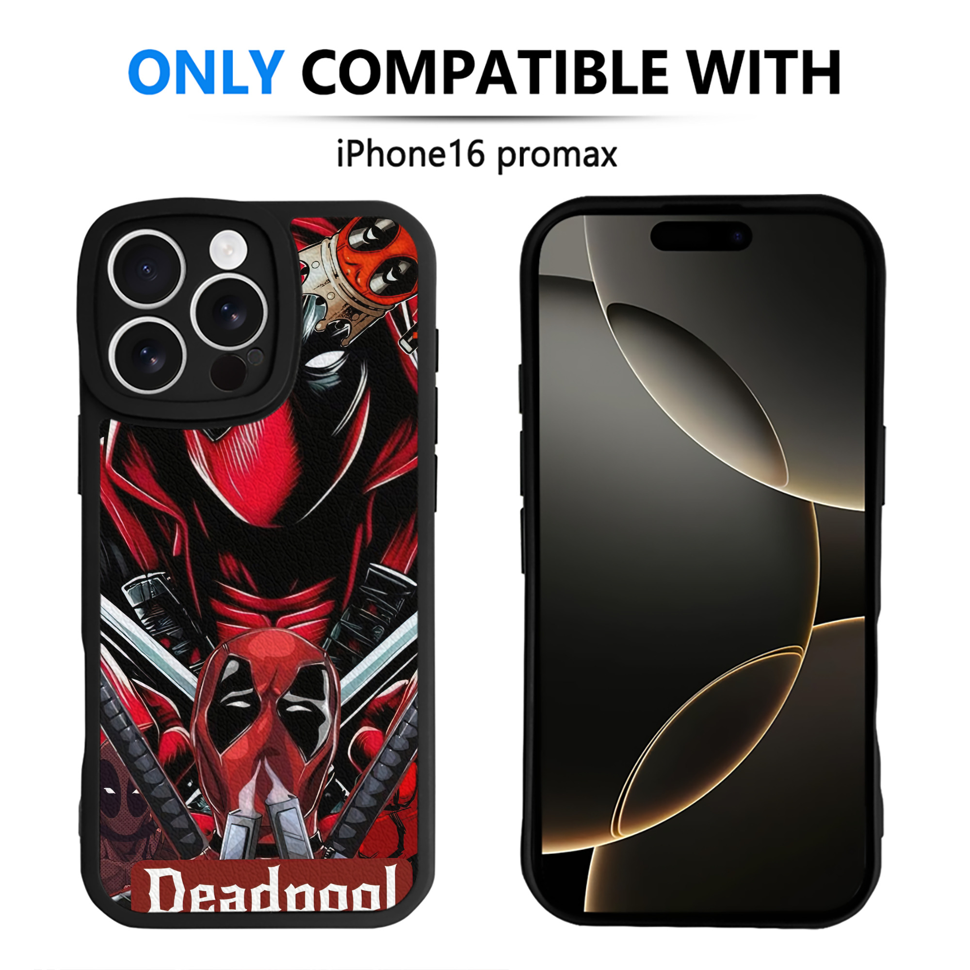 （画像用） Deadpool デッドプール 【iPhone 16シリーズ対応】シリコンスマホケース（レザー調） 材質：シリコン